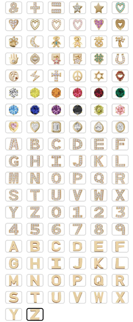 Slider Name Cuff – 18K Gold, Diamond Letters & Charms