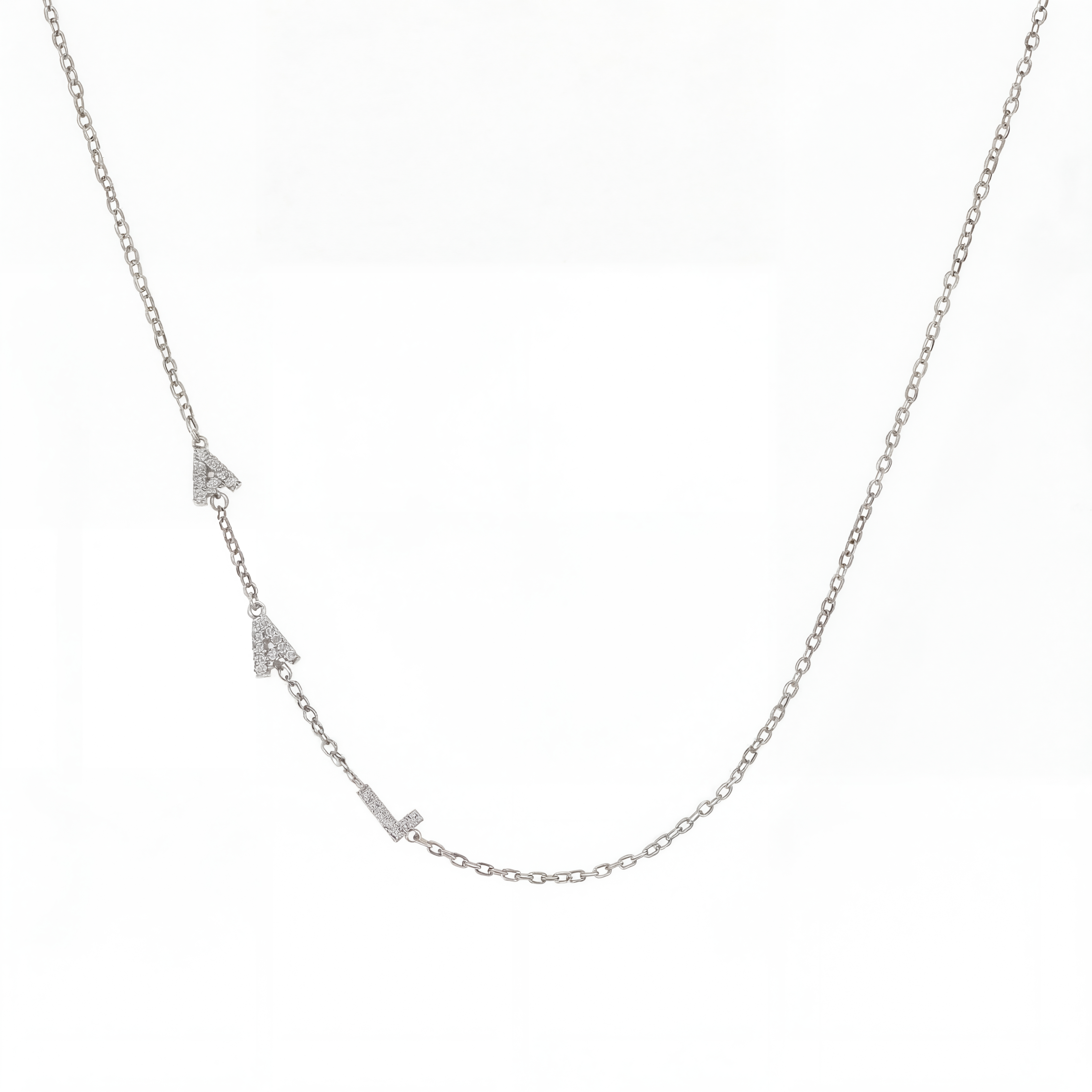 Three Mini Side Initial Necklace