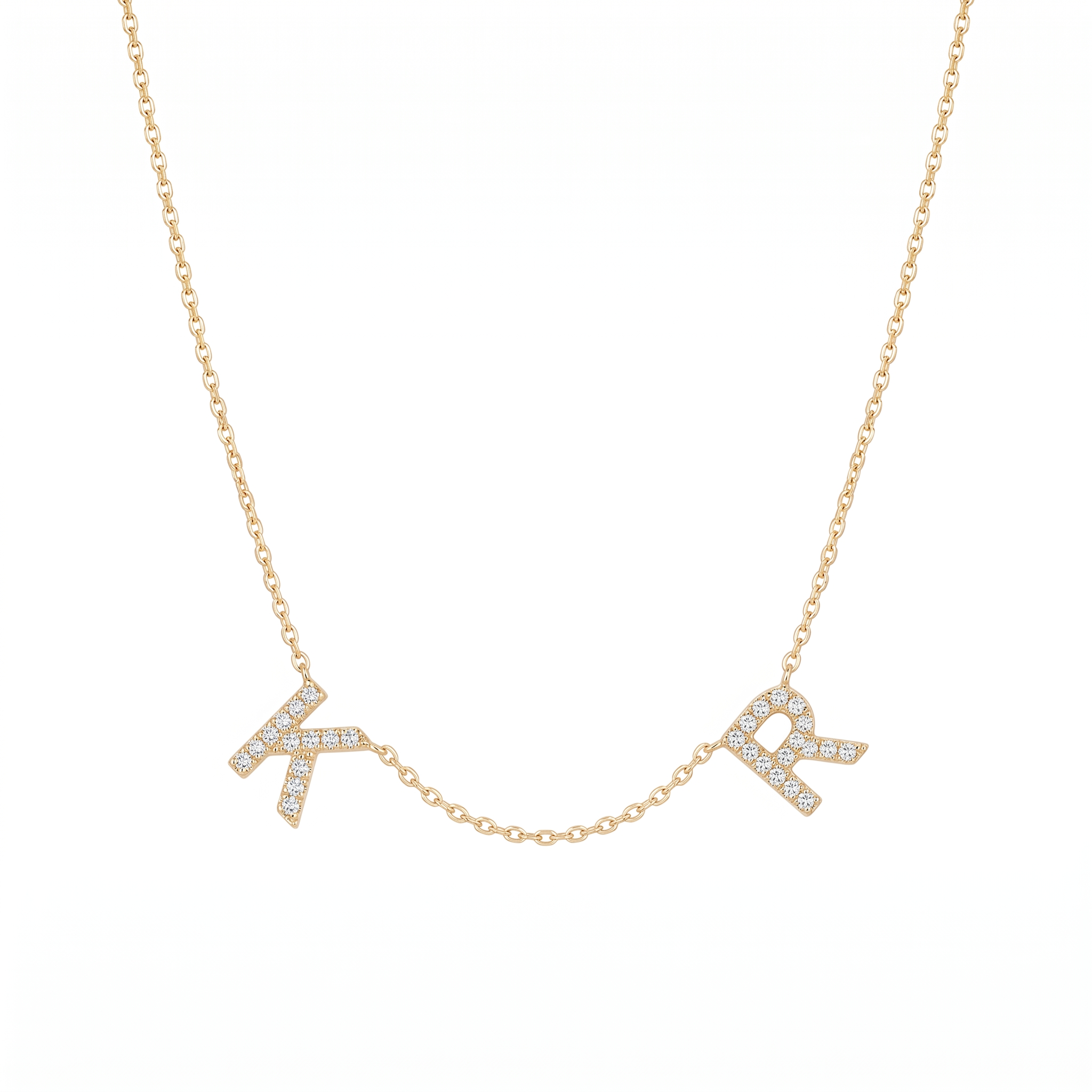Two Mini Initials Necklace