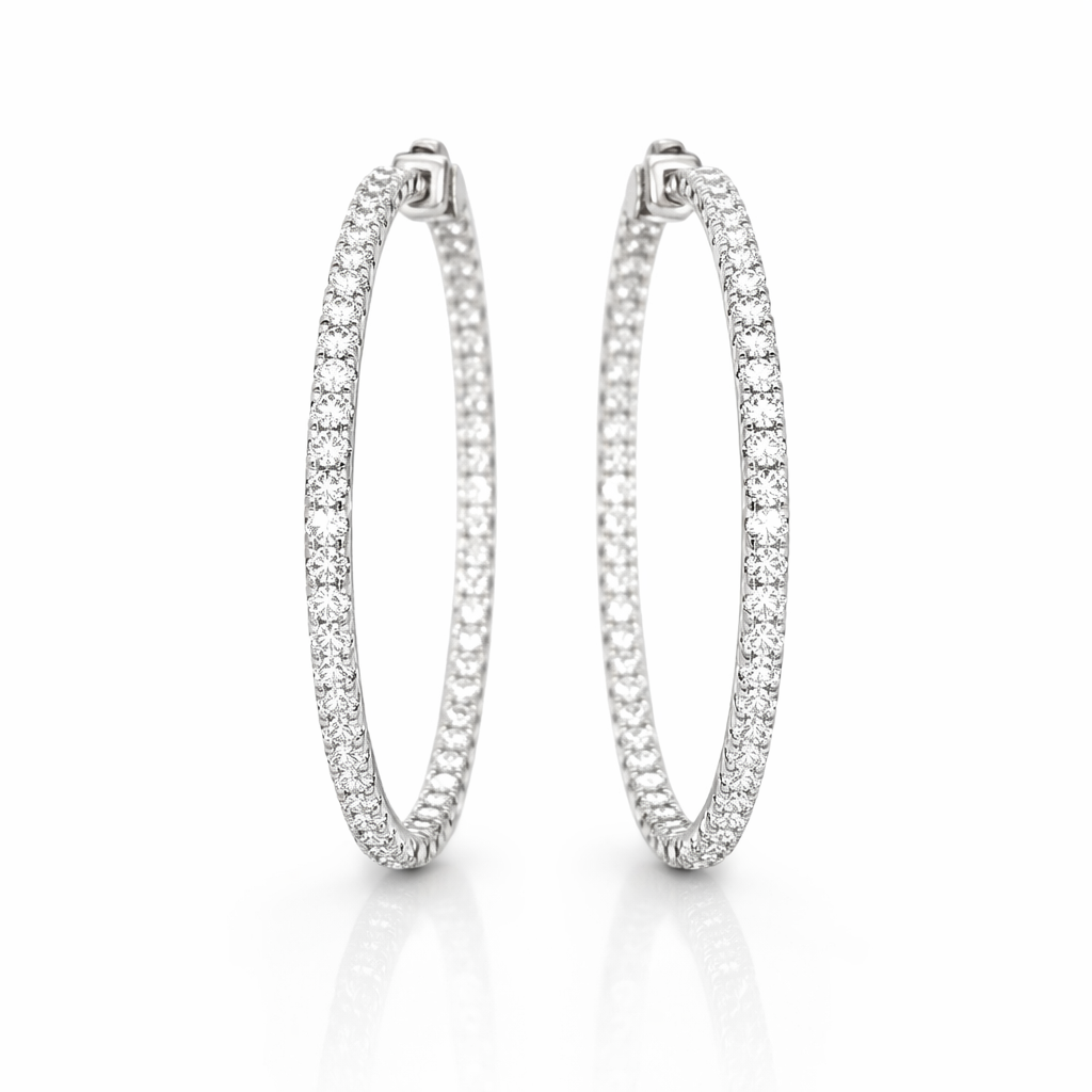 Classic Inside Out Diamond Hoops
