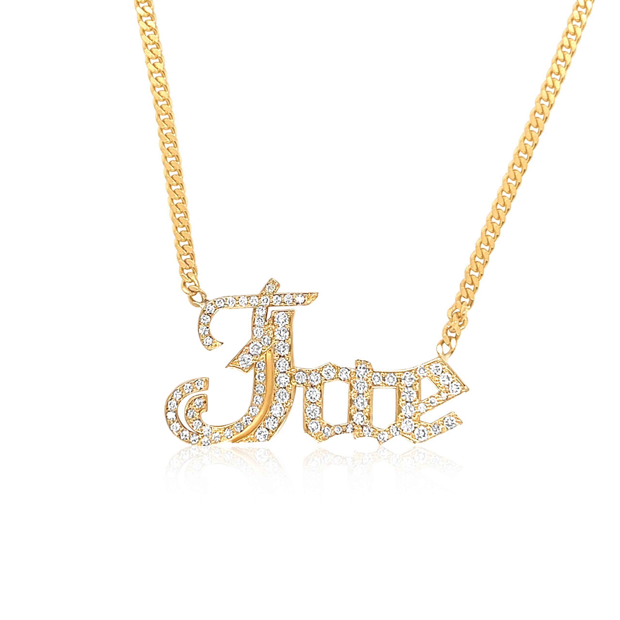 Old English Nameplate Necklace