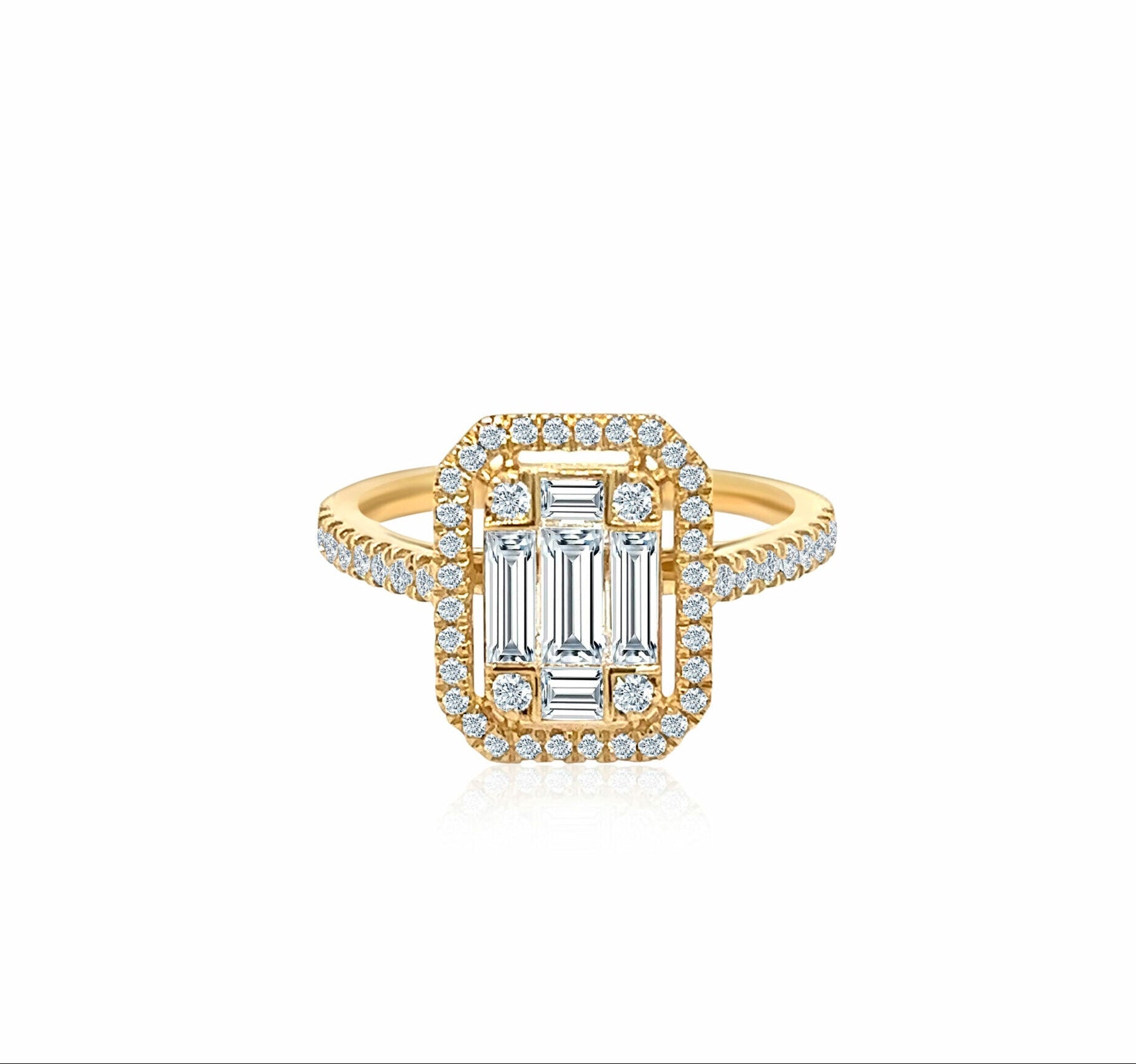 Illusion Emerald Halo Ring