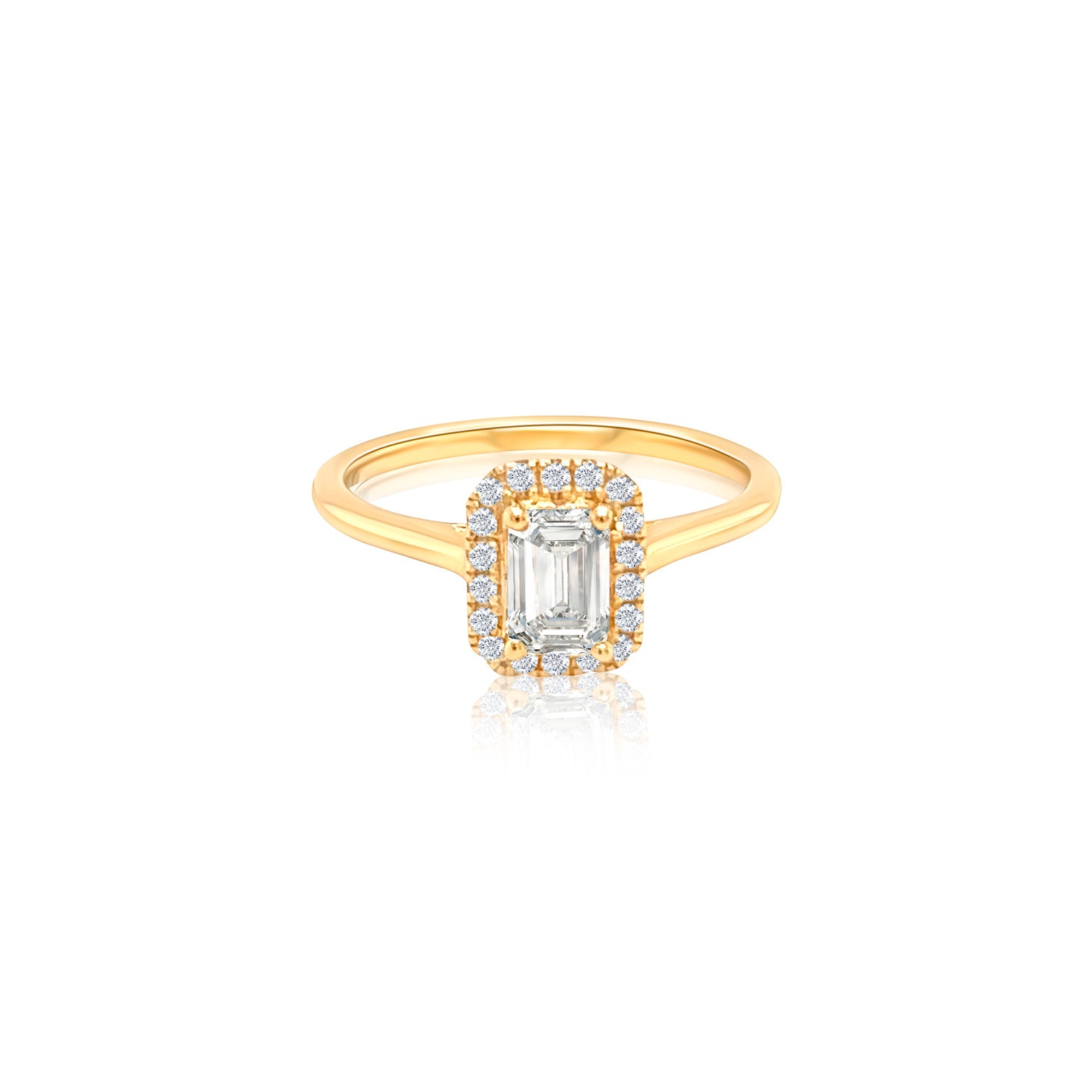 Plain Emerald Halo Ring