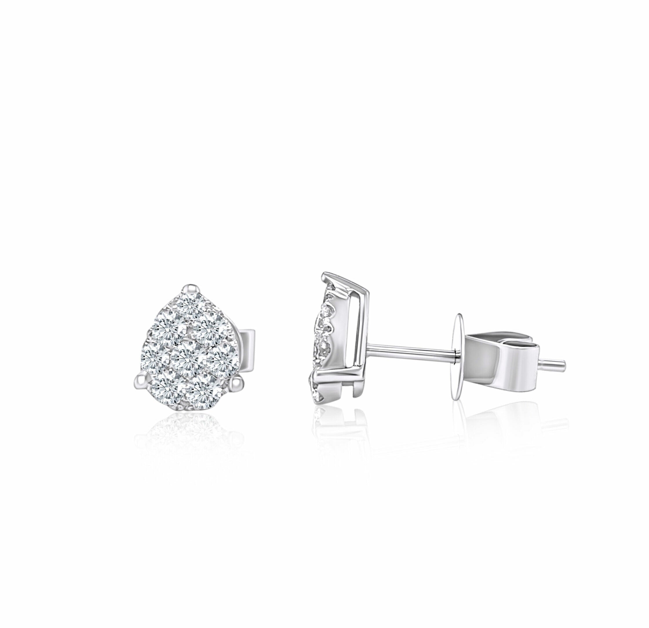 Pear-Shaped Illusion Stud Earrings