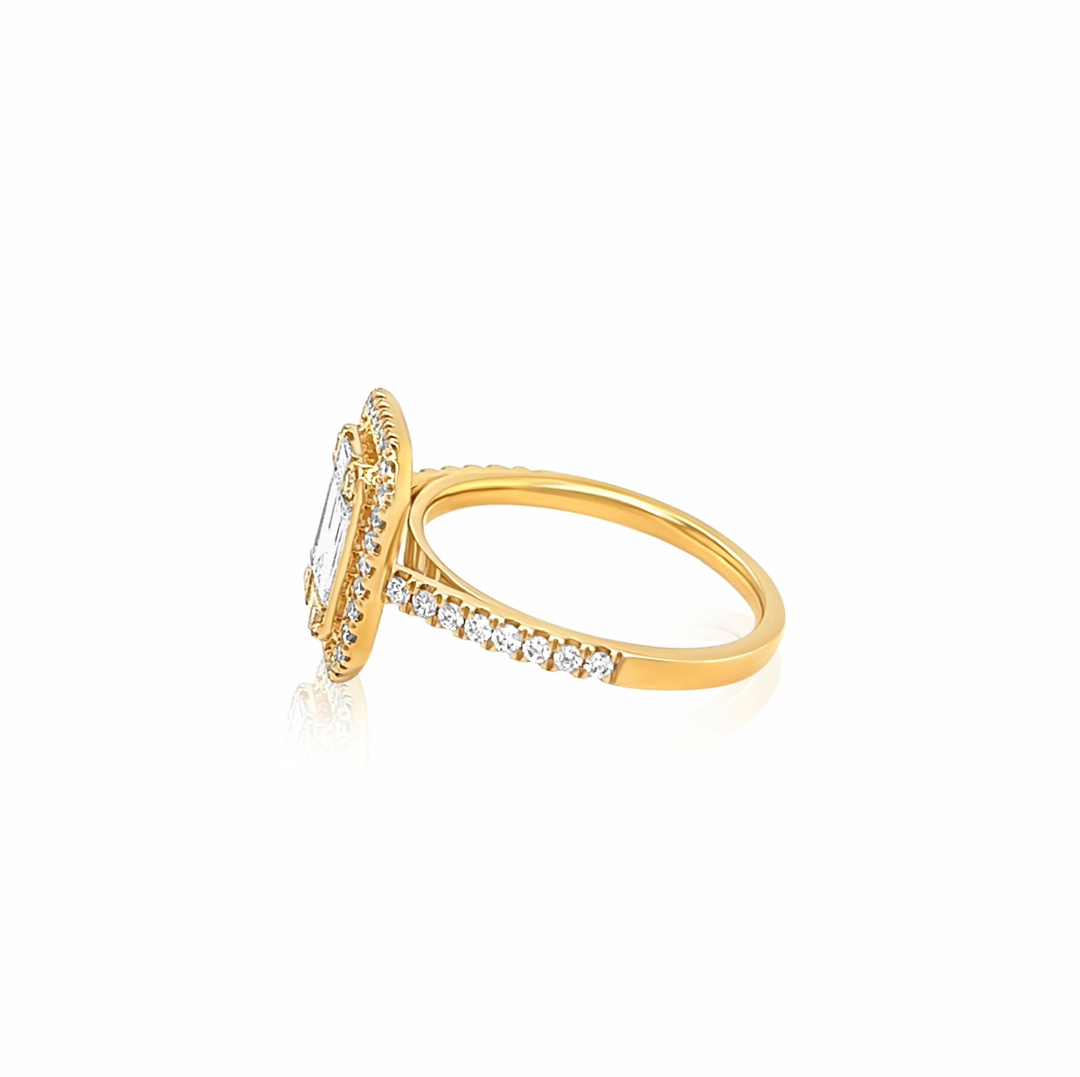 Illusion Emerald Halo Ring