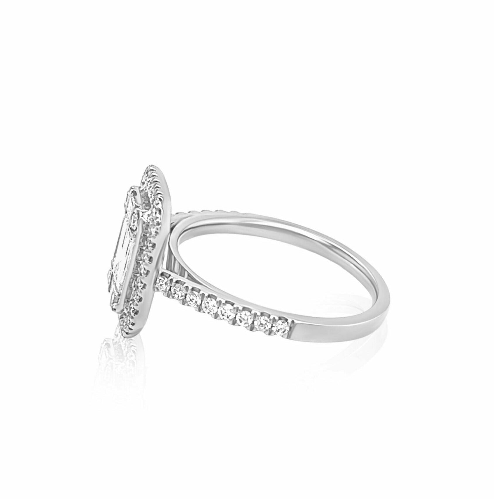 Illusion Emerald Halo Ring